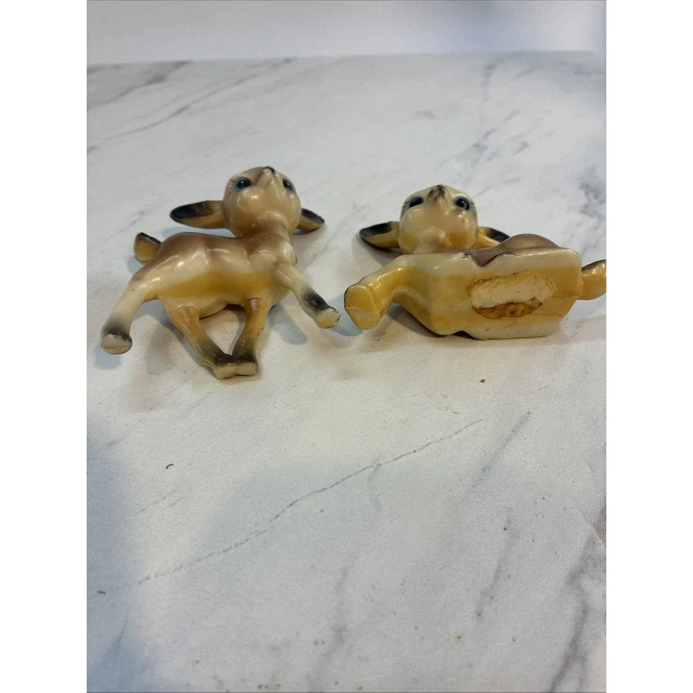 Vintage‎ Big Eye Christmas Reindeer Fawn Deer Bambi Look Figurine Hard Plastic